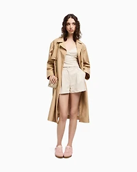 ASV eco-leather shorts with pleats