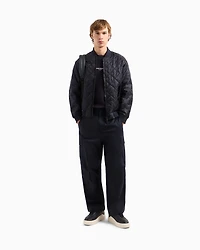 Quilted jacket with tone-on-tone logo