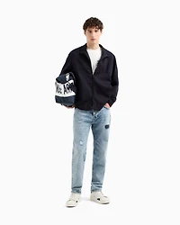 Full zip sweatshirt bonded cotton blend