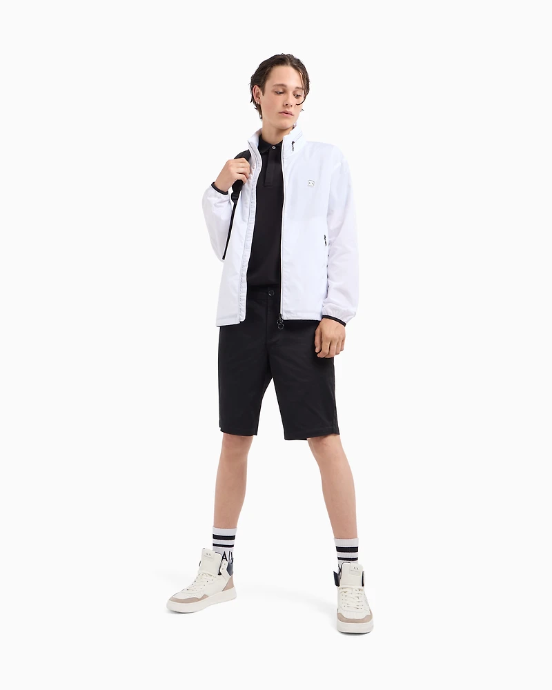 Slim fit stretch cotton polo with logo
