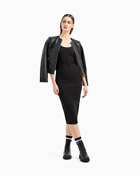 Biker jacket with decorative stitching