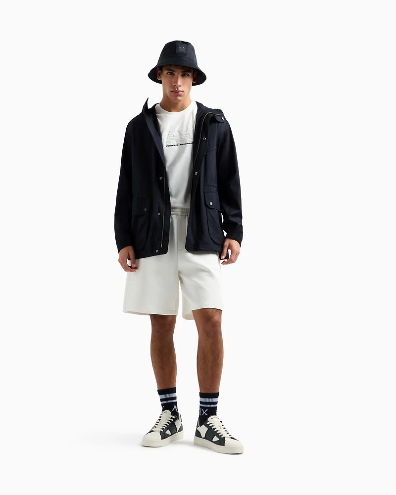 Bonded cotton Bermuda shorts