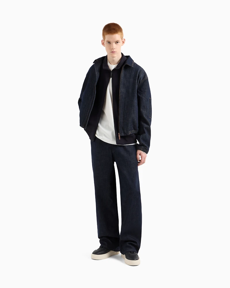 Wide leg denim jeans