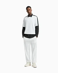 Regular fit cotton shirt with allover logo tone