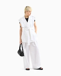 Wide leg trousers linen blend