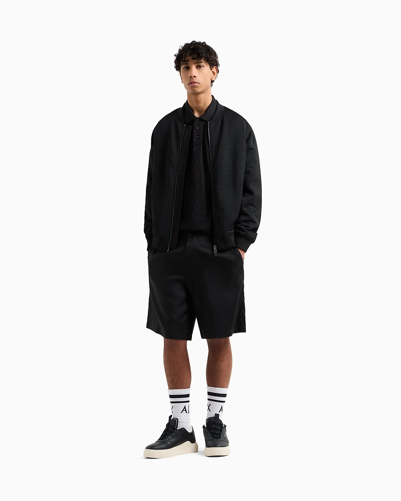 Regular fit polo shirt with tone-on-tone allover logo