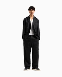 Double-breasted jacket lyocell