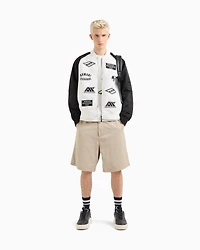 Crewneck sweatshirt with patches and logos
