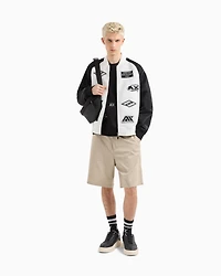 Crewneck sweatshirt with patches and logos