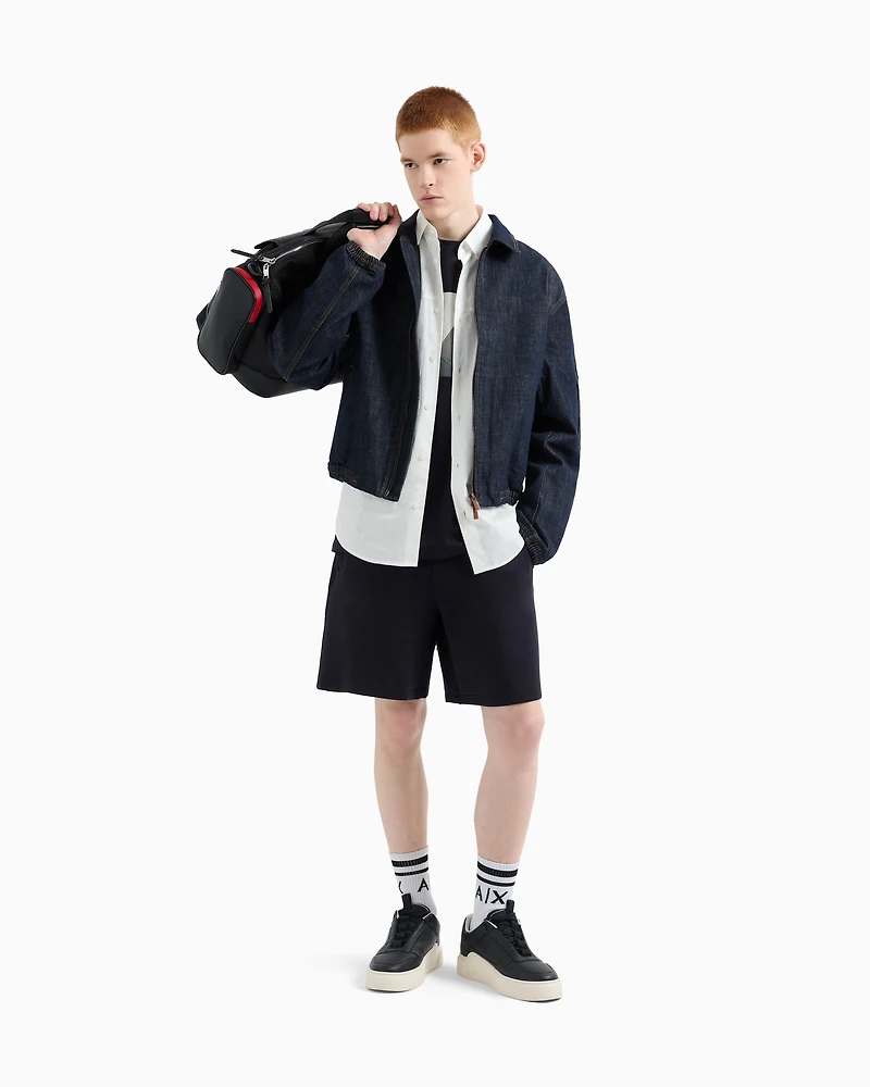 Bonded cotton Bermuda shorts