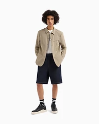 Nylon seersucker jacket zip pocket
