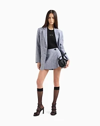 Cotton and linen wrap shorts