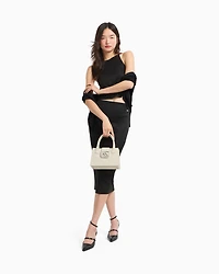 Lurex yarn pencil skirt