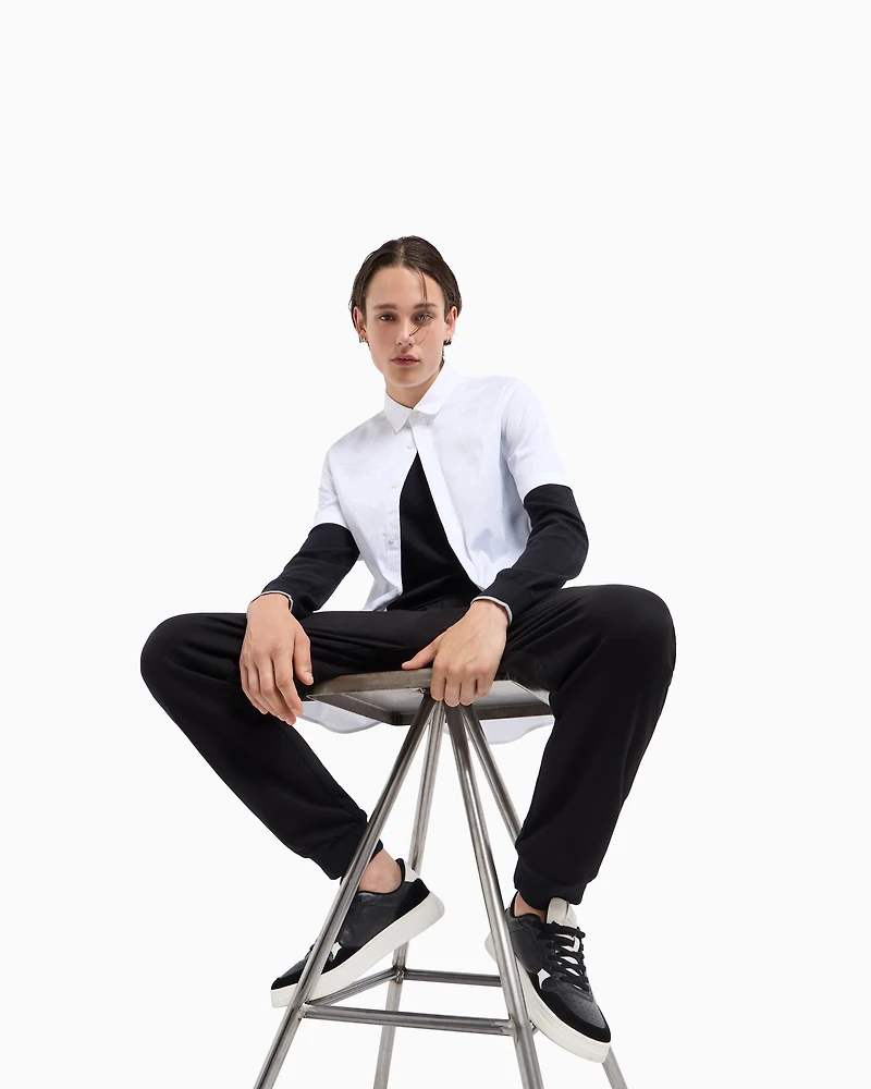 Stretch nylon jogger trousers
