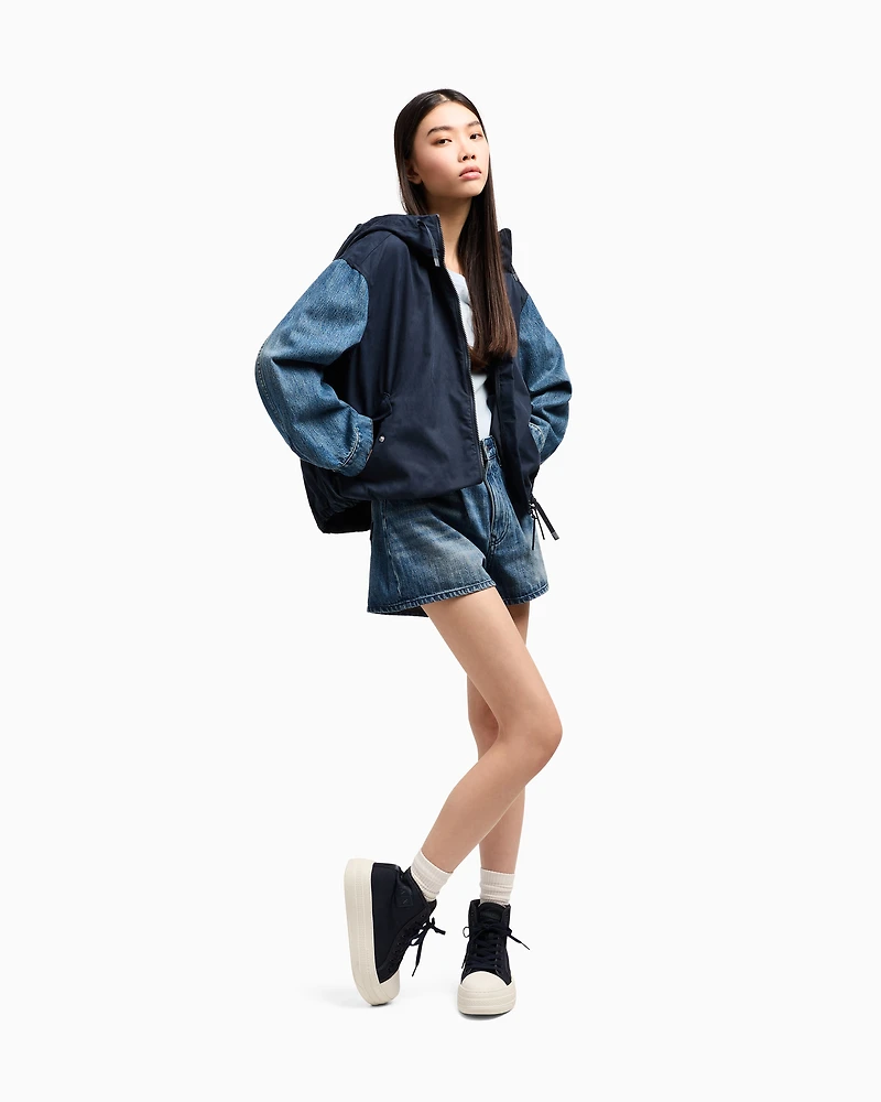 Used effect denim shorts