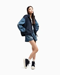 Used effect denim shorts