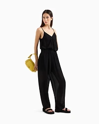 Viscose crepe top with tie