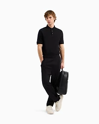 Regular fit piquet polo with shoulder bands