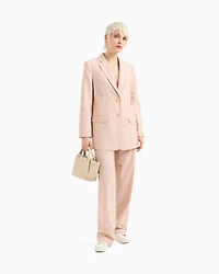 Oversized cotton and linen trousers