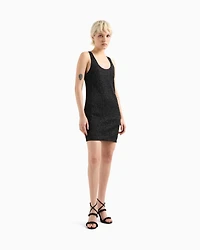 Short sheath dress lurex fabric