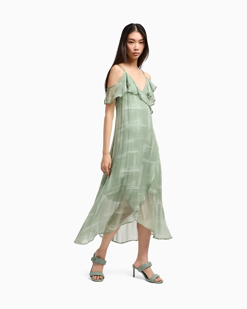 Long dress viscose chiffon