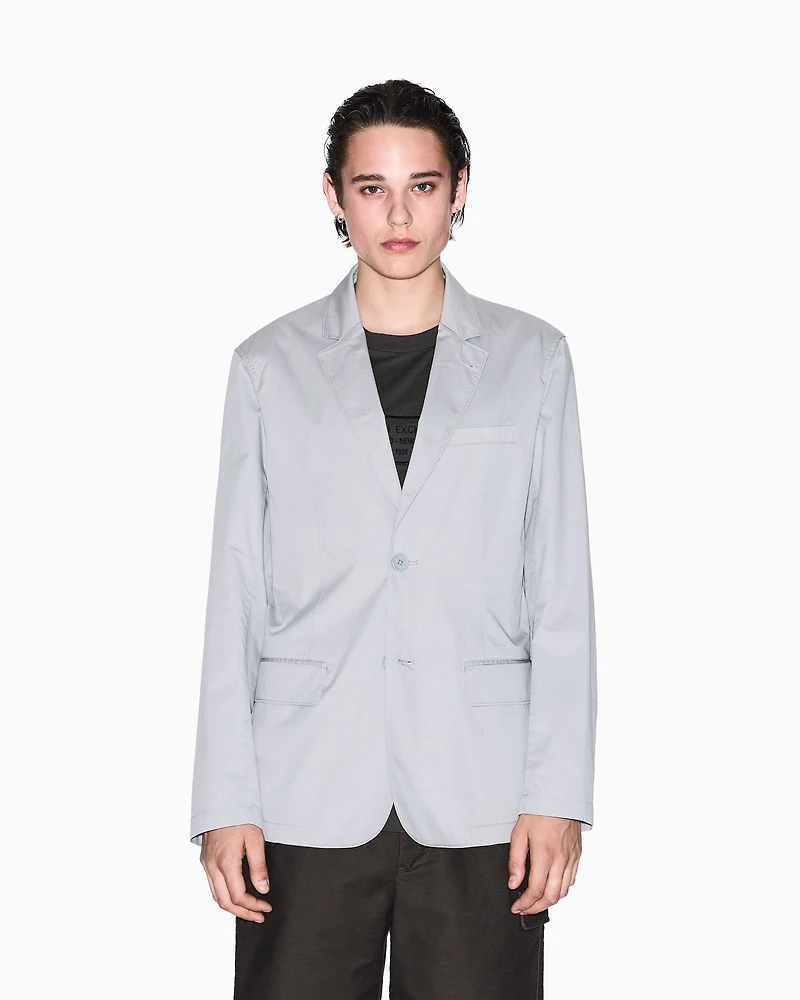 Single-breasted cotton twill jacket