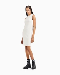 Sheath dress with allover logo