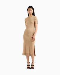 Longuette dress fabric with allover logo