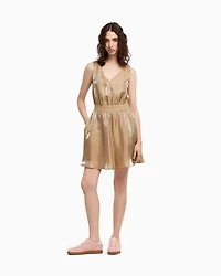 Flared dress fabric with allover logo