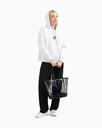 Transparent shopper bag with allover logo