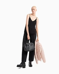 Handbag with flap and metal details