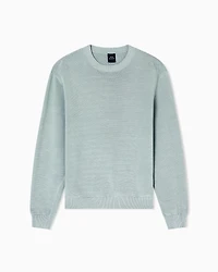 Striped Texture Crew Neck Sweater