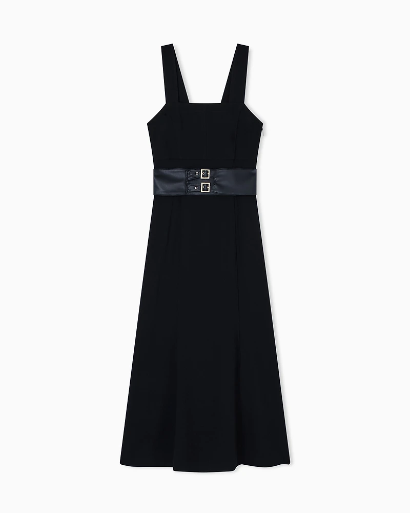 Longuette dress with belt