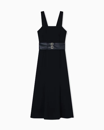 Longuette dress with belt