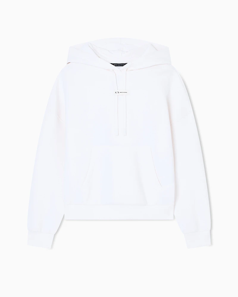 Armani Exchange - HOODED LOGO SWEATSHIRT, Woman, White, Size: