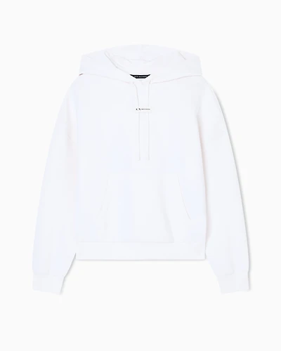 Armani Exchange - HOODED LOGO SWEATSHIRT, Woman, White, Size: