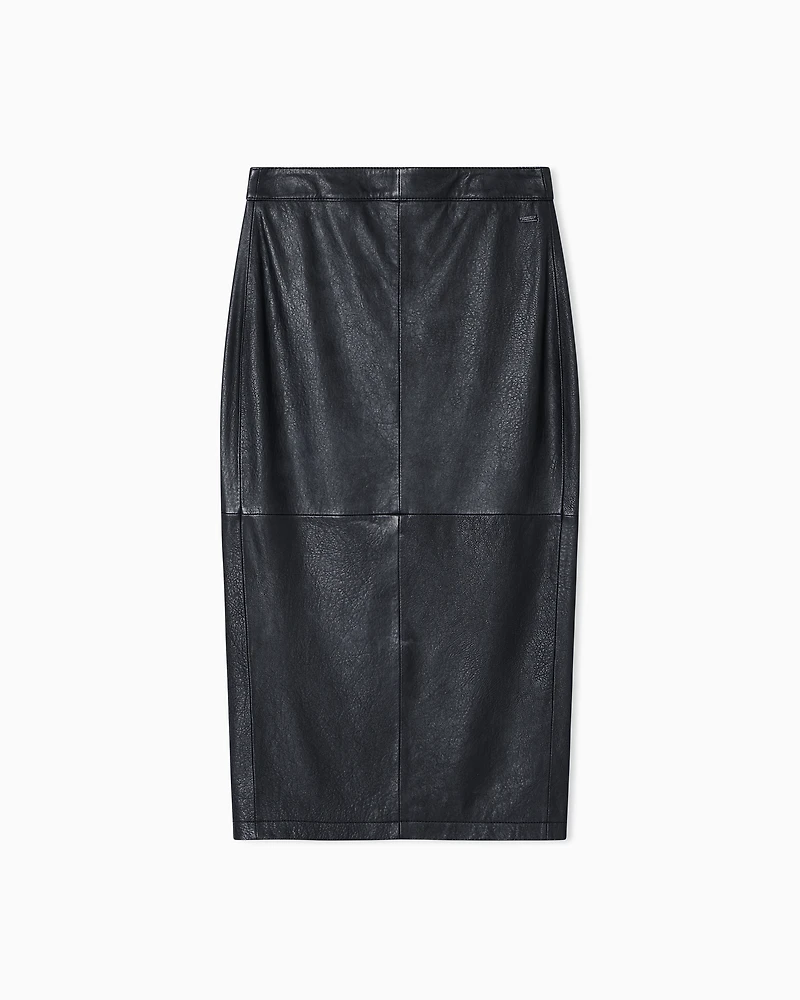 Leather longuette skirt