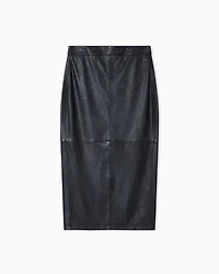 Leather longuette skirt