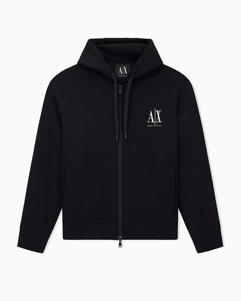 Zip-up hoodie with embroidered logo