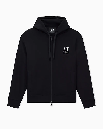 Zip-up hoodie with embroidered logo