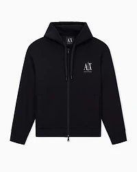 Zip-up hoodie with embroidered logo