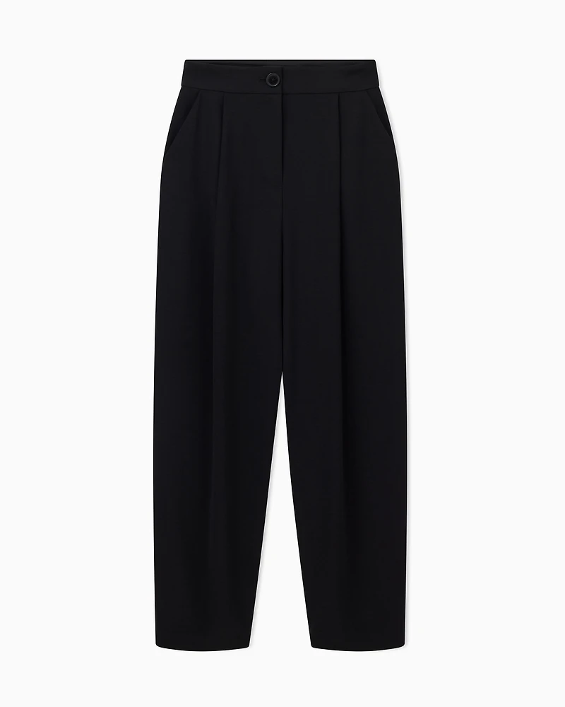 Twill pleated trousers