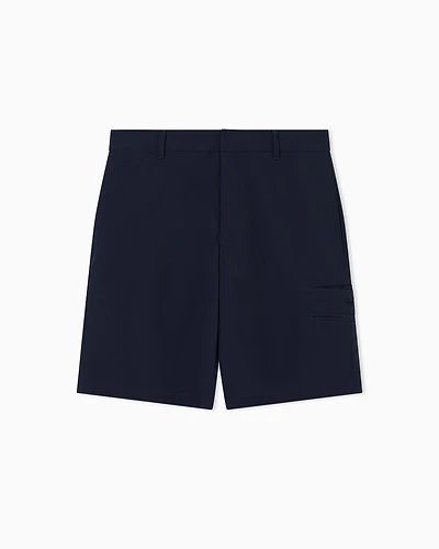 Armani Exchange - Stretch nylon Bermuda shorts, Man, Navy Blue, Size: 29
