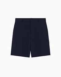 Armani Exchange - Stretch nylon Bermuda shorts, Man, Navy Blue, Size: 29