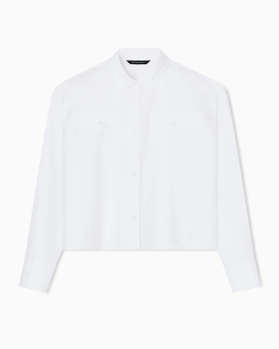 Cotton Blend Cropped Shirt