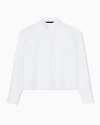 Cotton Blend Cropped Shirt