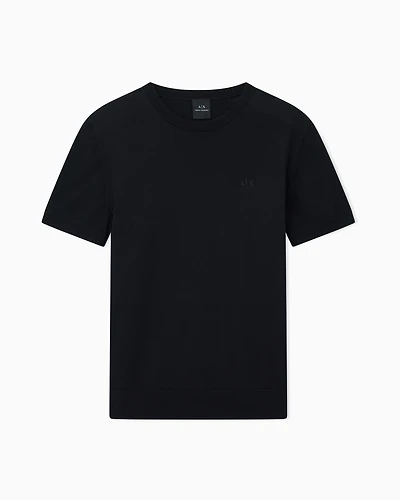 Armani Exchange -  Organic Cotton Knit T-Shirt, Man, Black, Size: