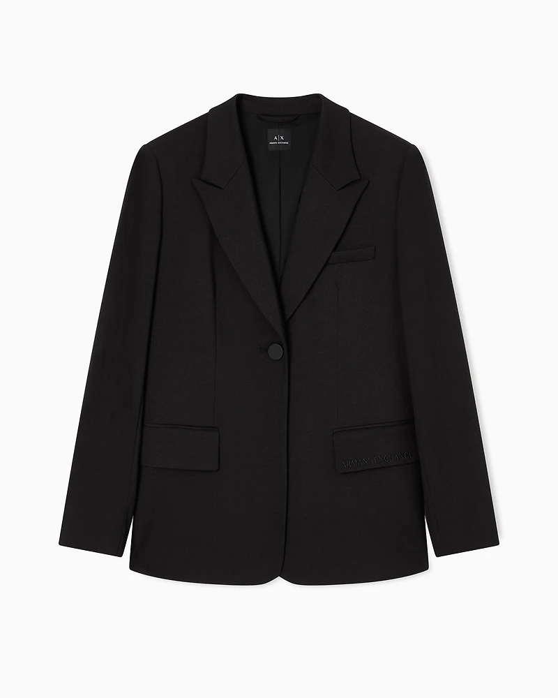 Armani Exchange - Single breasted jacket with one button, Woman, Black, Size: