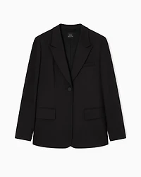 Armani Exchange - Single breasted jacket with one button, Woman, Black, Size:
