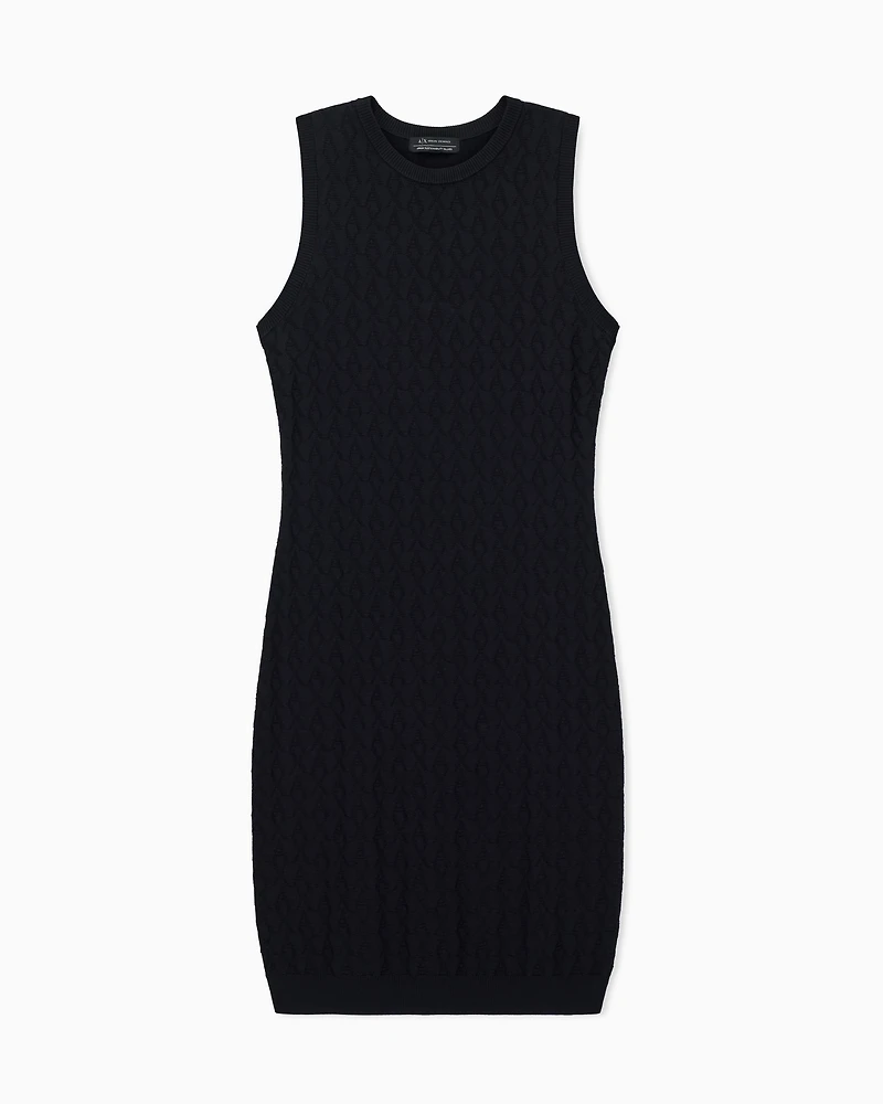 Sheath dress with allover logo